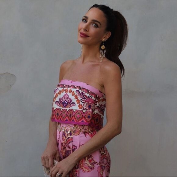 Zara blogger favorite strapless wide leg jumpsuit NWT - Picture 6 of 12